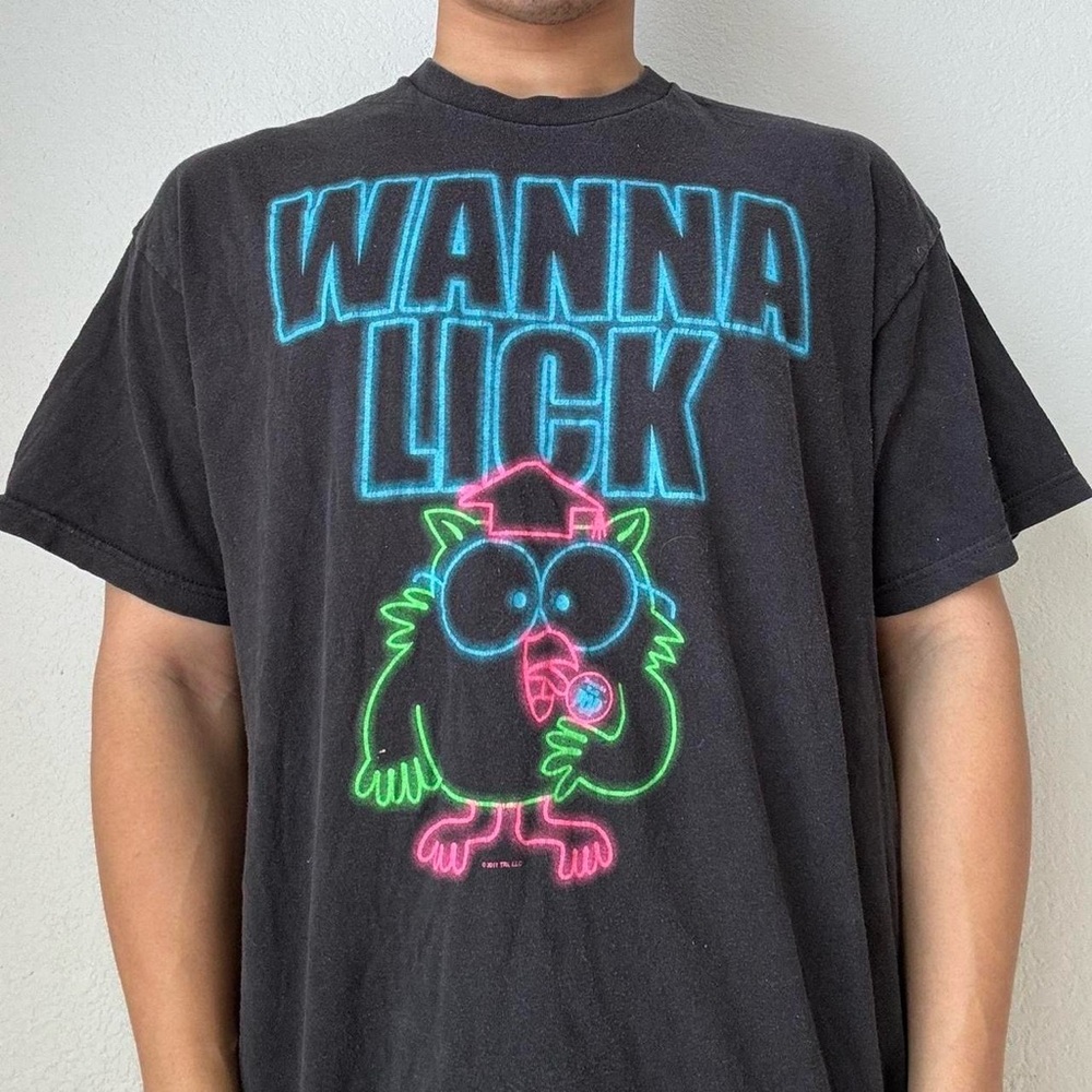 Vintage 2000s Tootsie Pop Graphics Black Tee Shirt Y2K - Picture 3 of 5